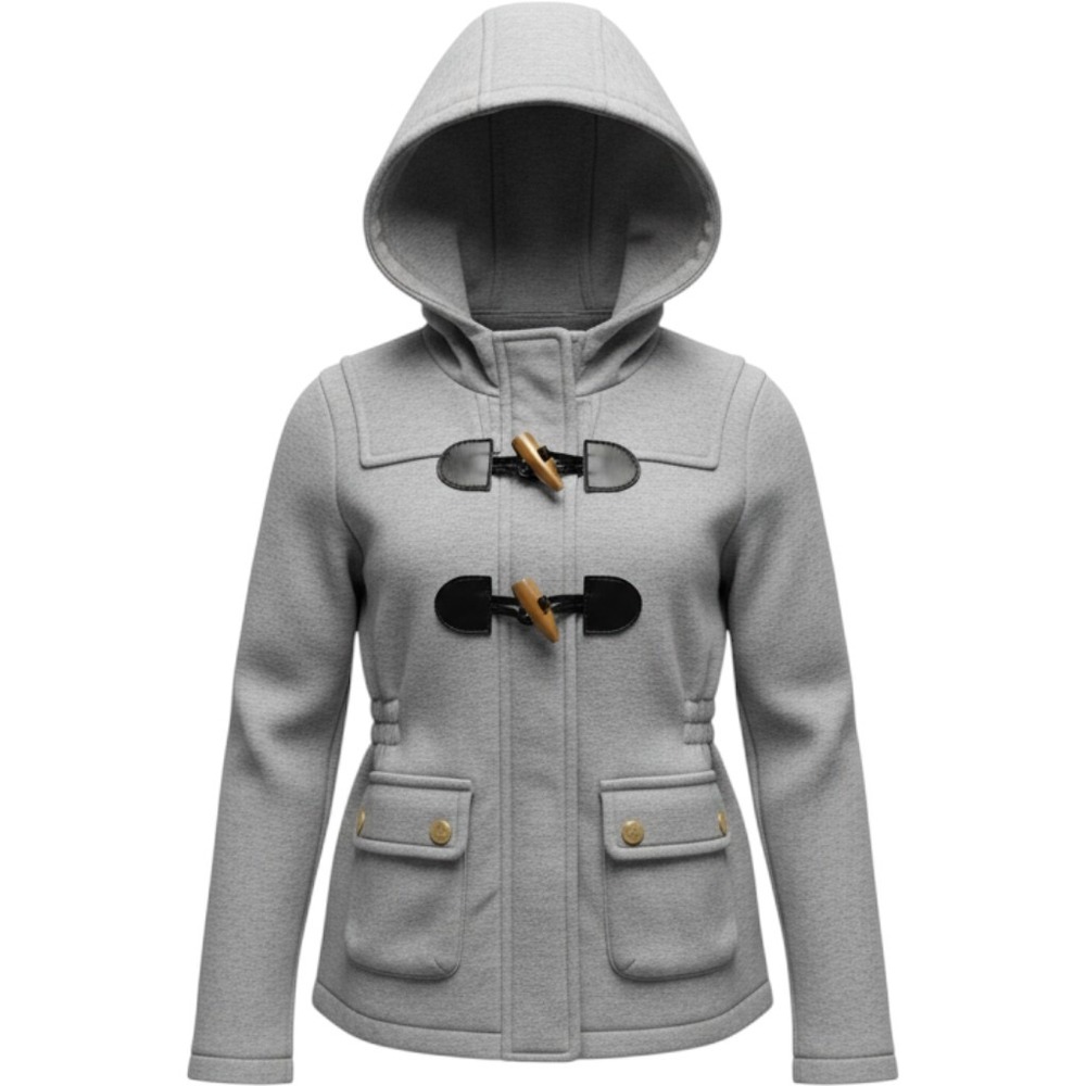 Pink Platinum Toggle Coat Kids Size 6X Gray Hooded Fleece Jacket Zip Up
